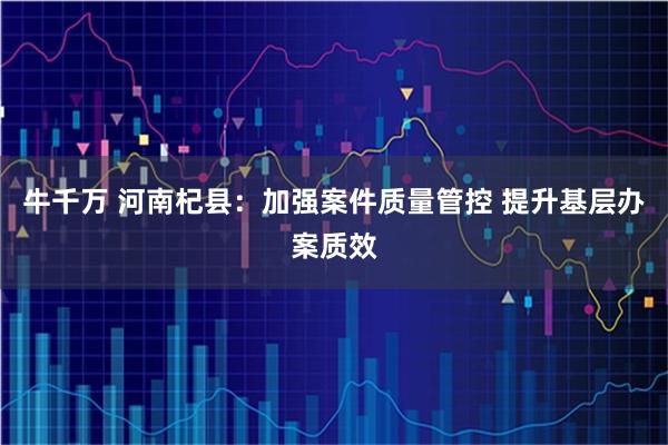 牛千万 河南杞县：加强案件质量管控 提升基层办案质效